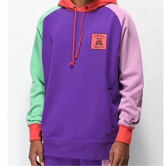 Teddy Fresh Other - 🧸Teddy Fresh Color Block Hoodie Hooded Sweatshirt Size Large🧸